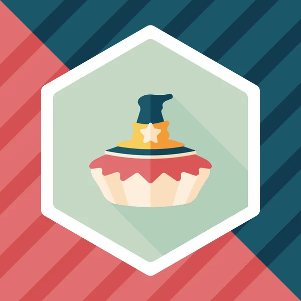 Halloween pie flat icon with long shadow, eps10 — стоковый вектор