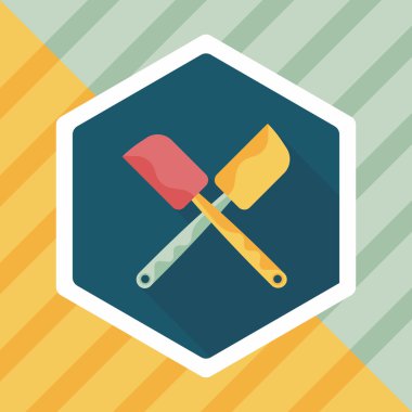 Uzun Gölge, eps10 ile mutfak eşyaları pasta bıçağı düz simgesi