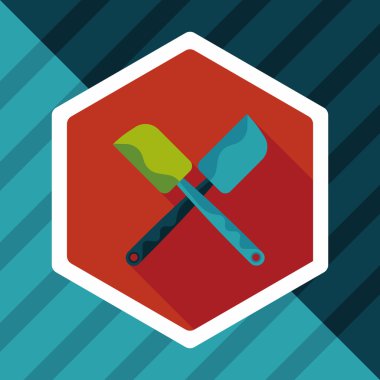 Uzun Gölge, eps10 ile mutfak eşyaları pasta bıçağı düz simgesi