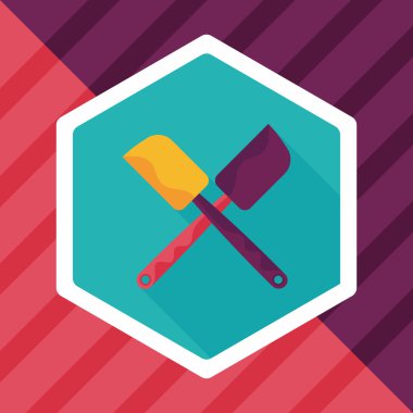 Uzun Gölge, eps10 ile mutfak eşyaları pasta bıçağı düz simgesi