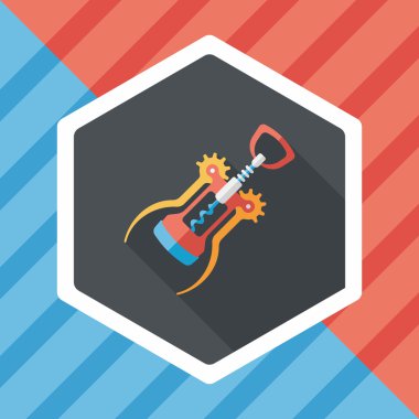 Uzun Gölge, eps10 mutfak eşyaları tirbuşon düz simgesiyle