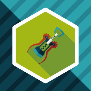 Uzun Gölge, eps10 mutfak eşyaları tirbuşon düz simgesiyle