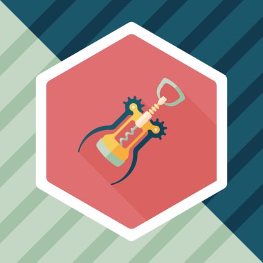 Uzun Gölge, eps10 mutfak eşyaları tirbuşon düz simgesiyle