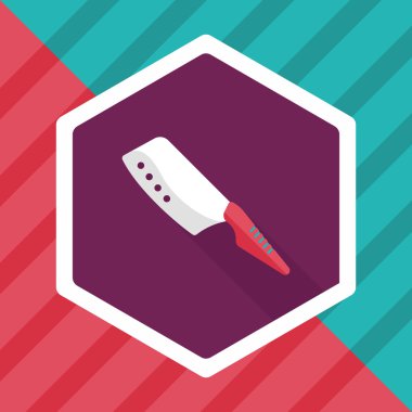 Uzun Gölge, eps10 ile mutfak eşyaları bıçak düz simgesi