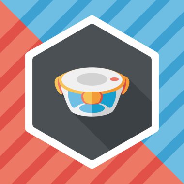 kapsayıcı düz simgesi uzun gölge, eps1 ile koruma mutfak eşyaları