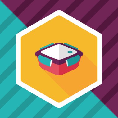 kapsayıcı düz simgesi uzun gölge, eps1 ile koruma mutfak eşyaları