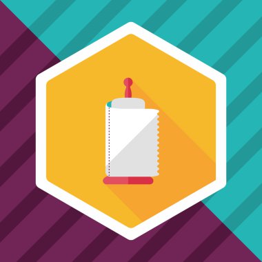 Uzun Gölge, eps10 ile mutfak eşyaları kağıt düz simgesi