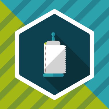 Uzun Gölge, eps10 ile mutfak eşyaları kağıt düz simgesi