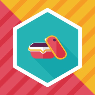 kapsayıcı düz simgesi uzun gölge, eps1 ile koruma mutfak eşyaları