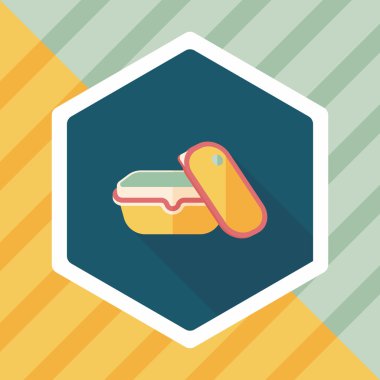 kapsayıcı düz simgesi uzun gölge, eps1 ile koruma mutfak eşyaları