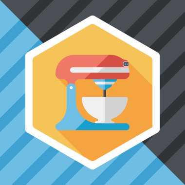 Uzun Gölge, eps10 ile mutfak eşyaları elektronik çırpıcı düz simgesi