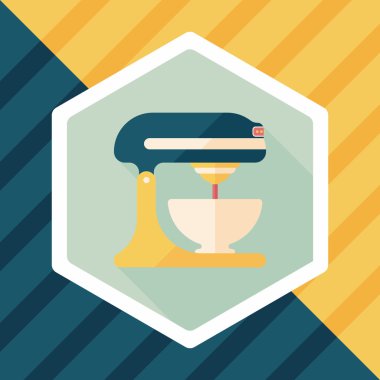 Uzun Gölge, eps10 ile mutfak eşyaları elektronik çırpıcı düz simgesi