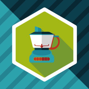 Uzun Gölge, eps10 ile mutfak eşyaları elektrikli meyve sıkacağı düz simgesi