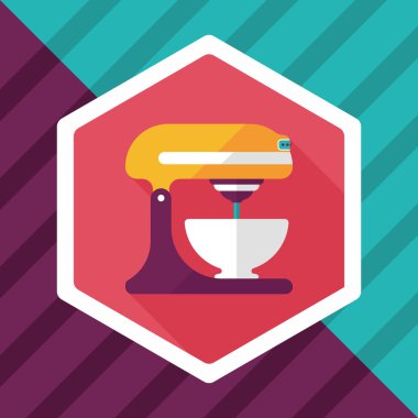 Uzun Gölge, eps10 ile mutfak eşyaları elektronik çırpıcı düz simgesi