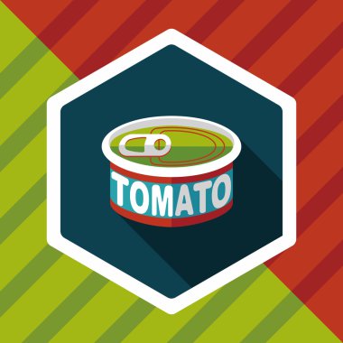 mutfak eşyaları domates can düz uzun gölge, eps10 simgesi