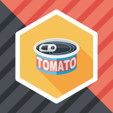 mutfak eşyaları domates can düz uzun gölge, eps10 simgesi