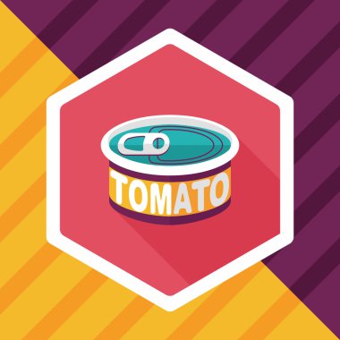 mutfak eşyaları domates can düz uzun gölge, eps10 simgesi