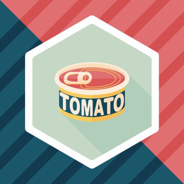 mutfak eşyaları domates can düz uzun gölge, eps10 simgesi