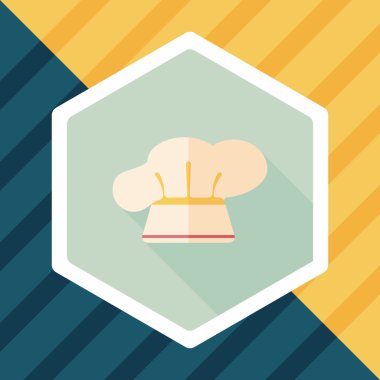 Uzun Gölge, eps10 ile mutfak eşyaları chef şapka düz simgesi