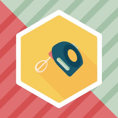 Uzun Gölge, eps10 ile mutfak eşyaları elektronik çırpıcı düz simgesi