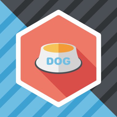 Uzun Gölge, eps10 ile evde beslenen hayvan köpek kase düz simgesi