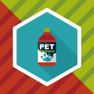 Uzun Gölge, eps10 ile evde beslenen hayvan şampuan düz simgesi