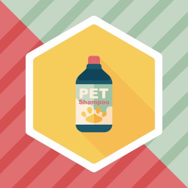 Uzun Gölge, eps10 ile evde beslenen hayvan şampuan düz simgesi