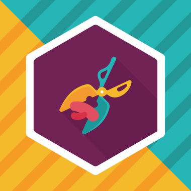 Uzun Gölge, eps10 ile evde beslenen hayvan makas düz simgesi