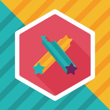 Evde beslenen hayvan köpek diş kemik düz simgesi uzun gölge, eps10 ile temizlik