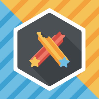 Evde beslenen hayvan köpek diş kemik düz simgesi uzun gölge, eps10 ile temizlik