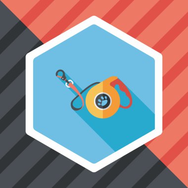 Evcil köpek uzun gölgeli düz simge, eps10