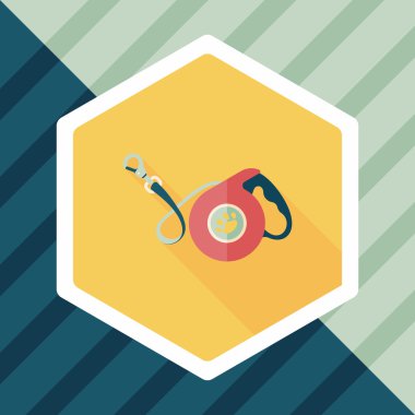 Evcil köpek uzun gölgeli düz simge, eps10