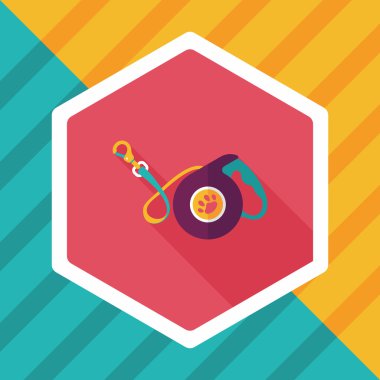 Evcil köpek uzun gölgeli düz simge, eps10