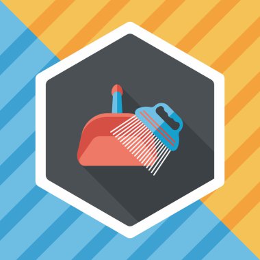 Uzun Gölge, eps10 ile evde beslenen hayvan köpek süpürge düz simgesi