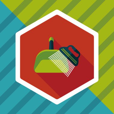 Uzun Gölge, eps10 ile evde beslenen hayvan köpek süpürge düz simgesi