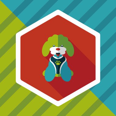 Uzun Gölge, eps10 ile evde beslenen hayvan köpek düz simgesi