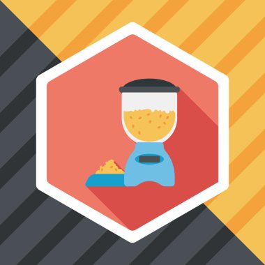 Uzun Gölge, eps10 ile evde beslenen hayvan köpek gıda düz simgesi