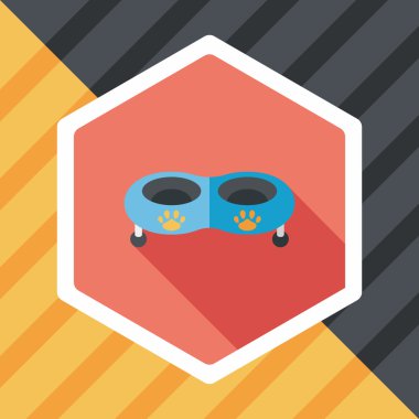 Uzun Gölge, eps10 ile evde beslenen hayvan köpek kase düz simgesi