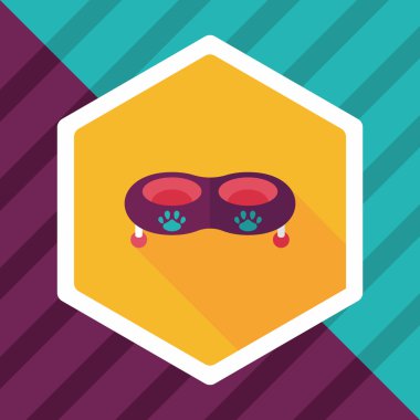 Uzun Gölge, eps10 ile evde beslenen hayvan köpek kase düz simgesi