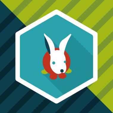 Uzun Gölge, eps10 ile evde beslenen hayvan tavşan düz simgesi