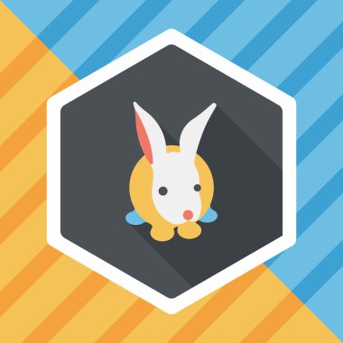 Uzun Gölge, eps10 ile evde beslenen hayvan tavşan düz simgesi