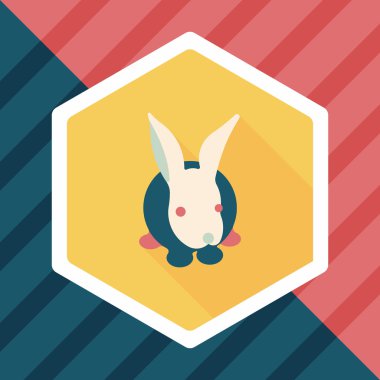 Uzun Gölge, eps10 ile evde beslenen hayvan tavşan düz simgesi