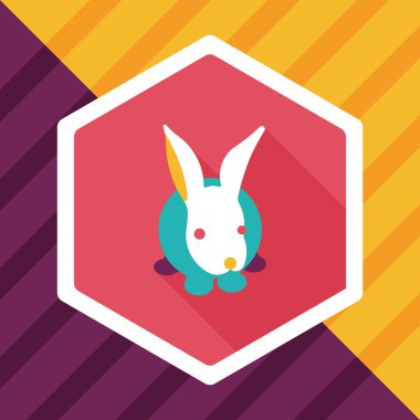 Uzun Gölge, eps10 ile evde beslenen hayvan tavşan düz simgesi