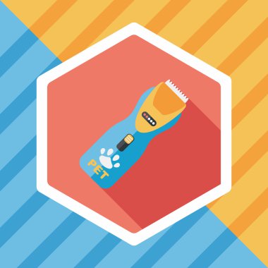 Uzun Gölge, eps10 ile evde beslenen hayvan tıraş makinesi düz simgesi