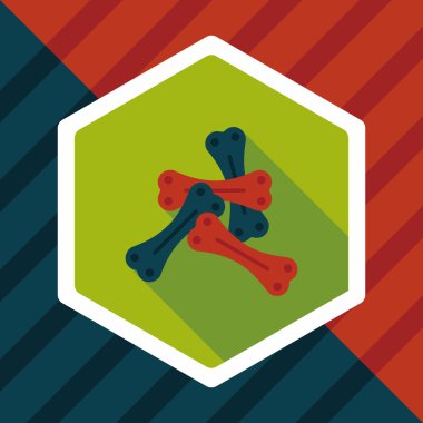 Uzun Gölge, eps10 ile evde beslenen hayvan kemik düz simgesi