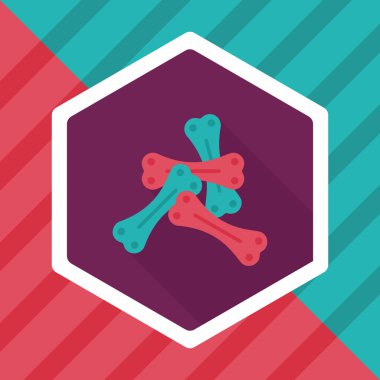 Uzun Gölge, eps10 ile evde beslenen hayvan kemik düz simgesi