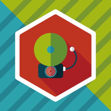 Alarm zili uzun gölge, eps10 düz simgesiyle