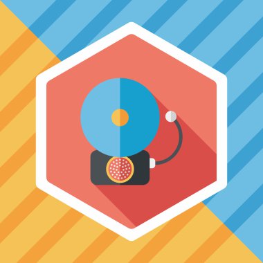 Alarm zili uzun gölge, eps10 düz simgesiyle