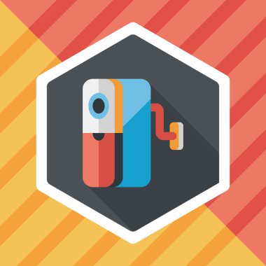 kalem kalemtıraş düz simgesi ile uzun gölge, eps10