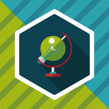 ampul uzun gölge, eps10 düz simgesi